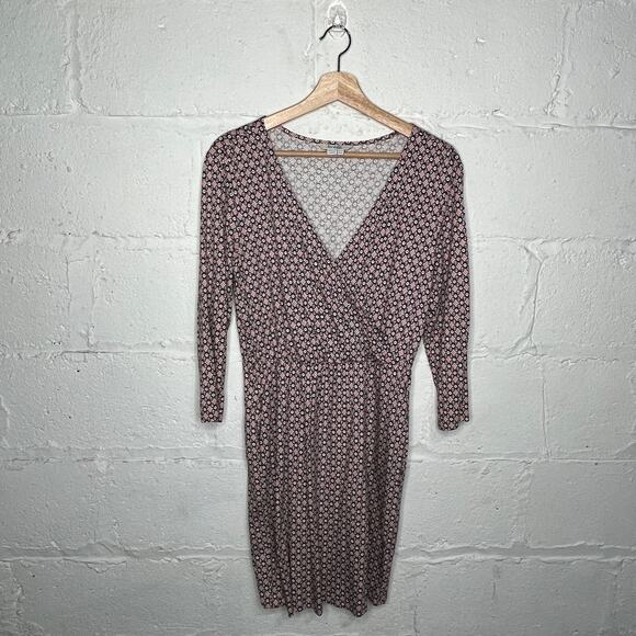 Boden Women's Patterned Surplice Cressida Jersey Dress with Pockets 6 Petite - Picture 2 of 9